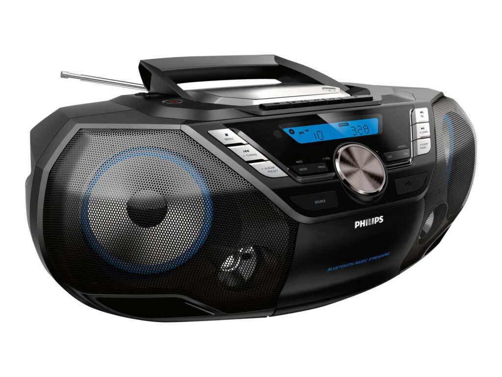 Boombox Philips AZB798T/12 – sort/sølv Boombox Philips AZB798T/12 – sort/sølv
