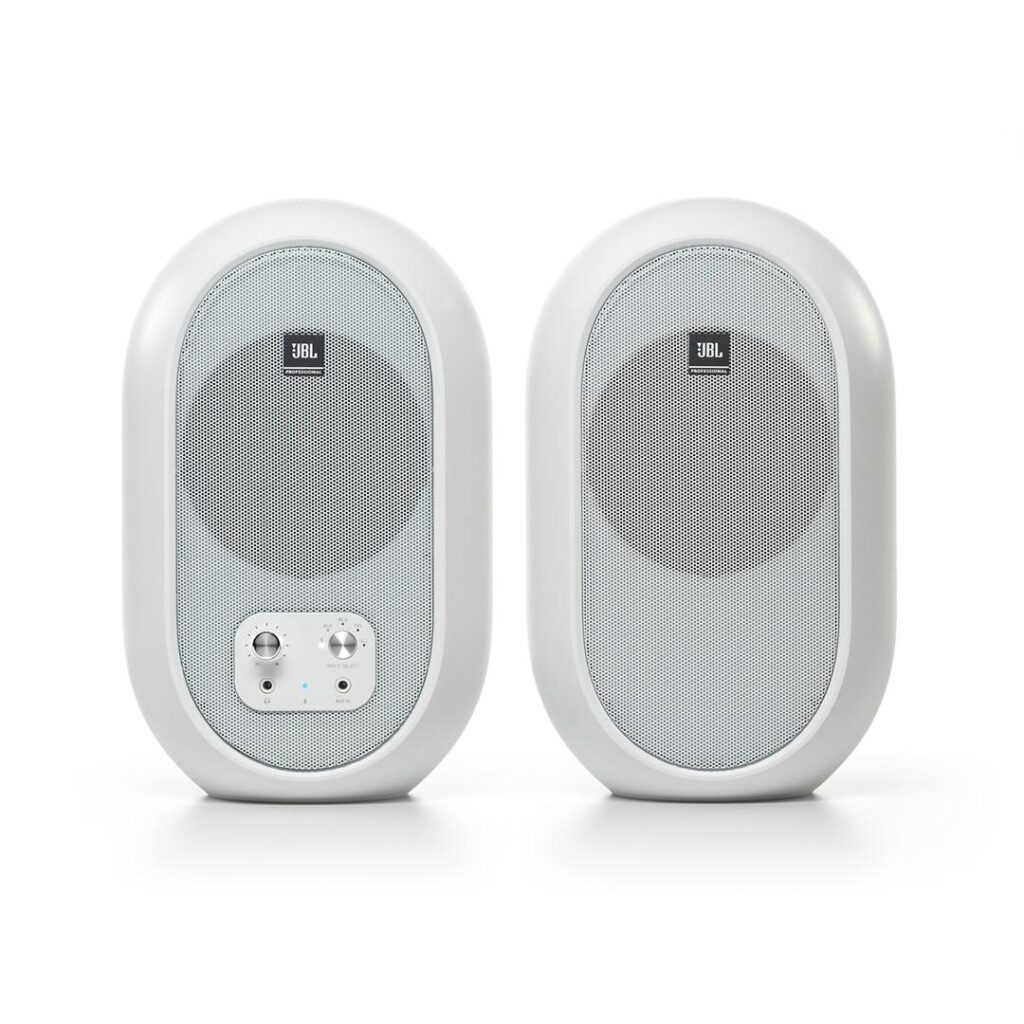 Monitorhøjttalere JBL 104 Set-BT med Bluetooth – hvid Monitorhøjttalere JBL 104 Set-BT med Bluetooth – hvid